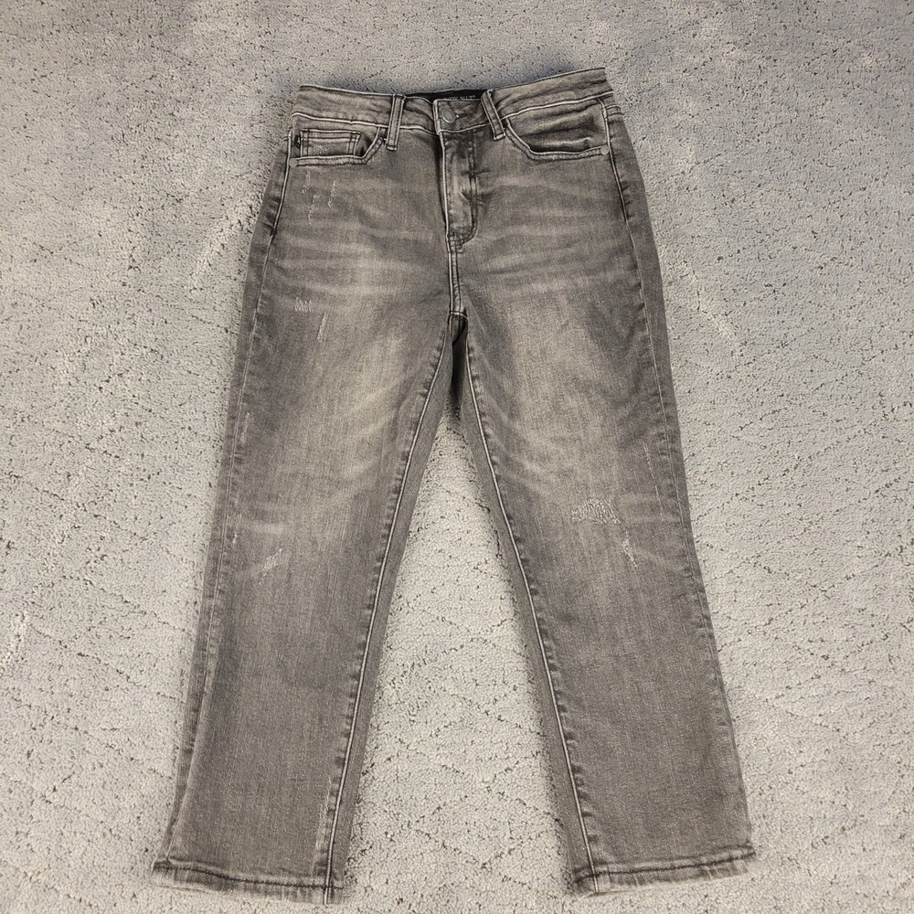 Judy Blue Jeans Womens 5/27 Black Faded Skinny Fit Capri Mid Rise Stretch Denim